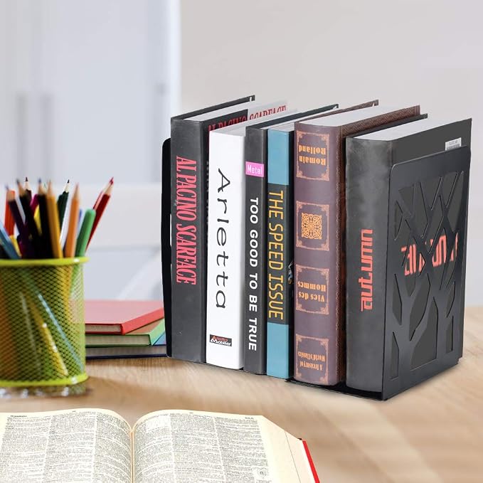 Metal Bookends Black 6 Pair - Image 7