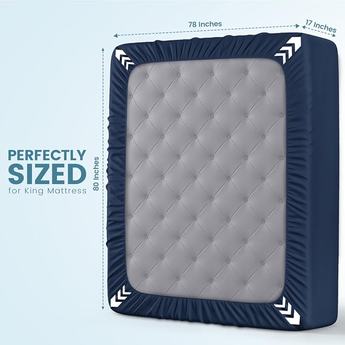 King Size Mattress Protector Waterproof, Premium 200 GSM Terry Mattress Cover - Image 4
