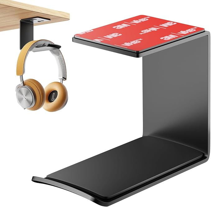Headphone Stand Hanger, Headset Holder Mount, Aluminum Hook by Yocice