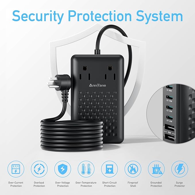 Charging Station 140W USB C Charger Block, Upgraded GaN III 8-in-1 Fast Charging Station Hub，PD 65W Laptop Charger Adapter Compatible with Compatible with MacBook Air/Pro,iPhone16/15,Galaxy S24 etc-DeskLoop Office