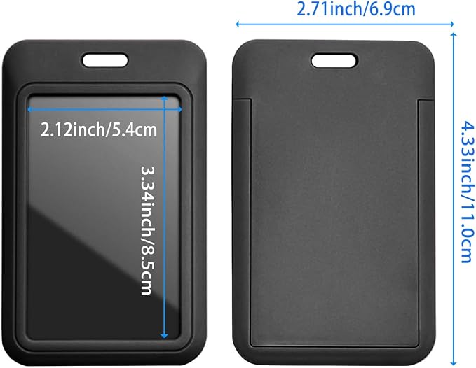 15 Pack Sliding ID Badge Holder Vertical Hard Plastic Card Case Protector Pouch - Image 3