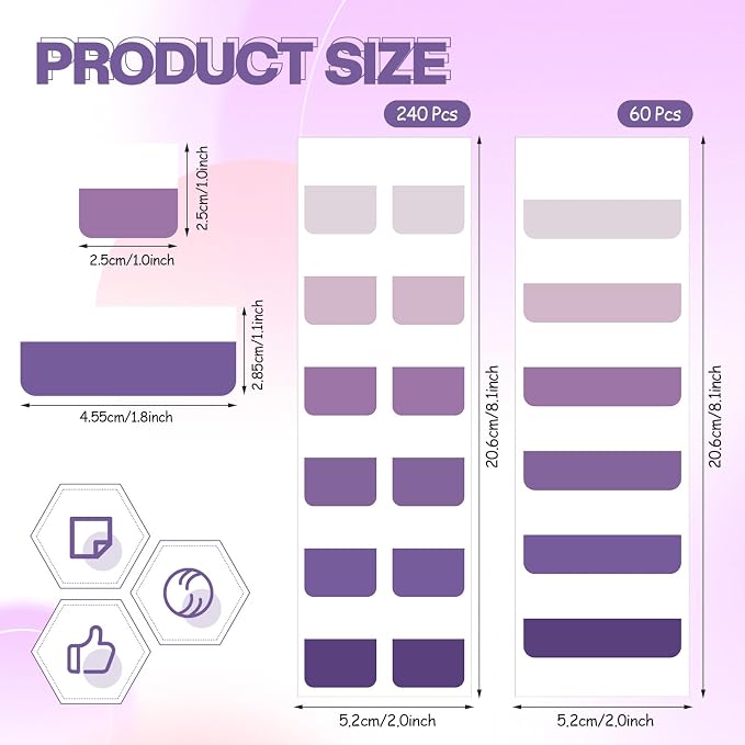 300 Pcs Sticky Index Book Tabs Bible Tabs Gradient Repositionable Page Tab - Image 2