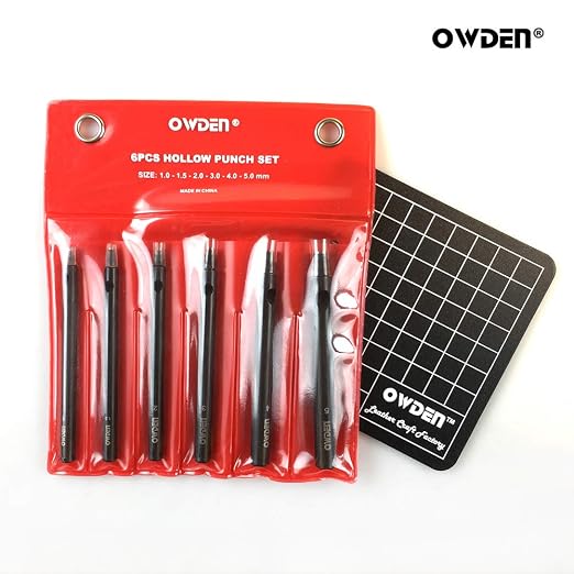 OWDEN Professional 6Pcs. Leather Hollow Punch Set. Size: 1.0-5.0mm - Image 7