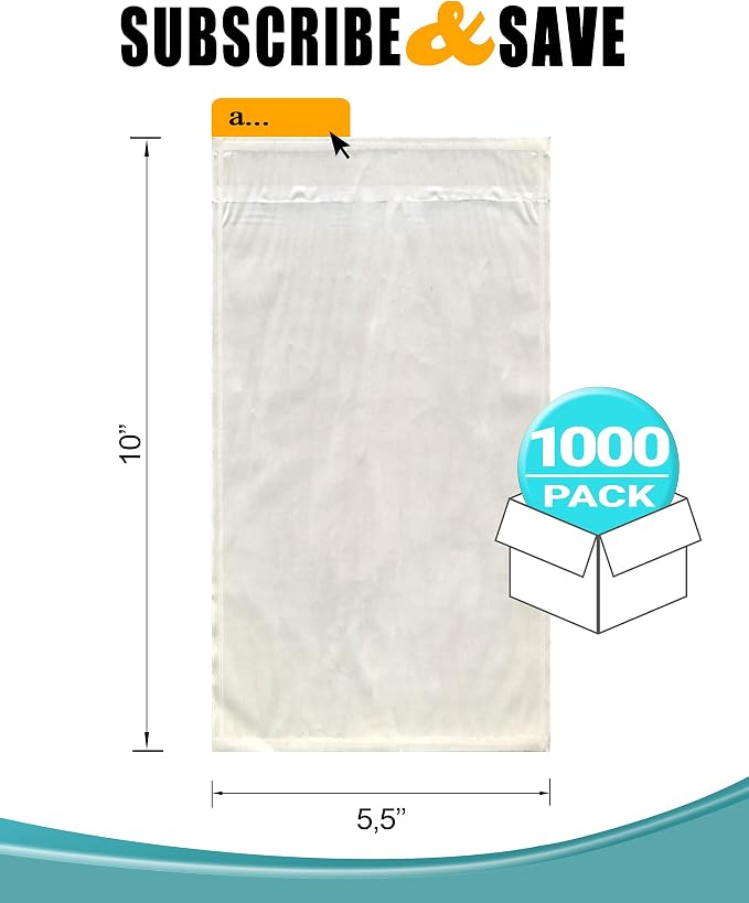 APQ Pack of 1000 Clear Packing List Envelopes 5.5 x 10. Plain Face Shipping - Image 2