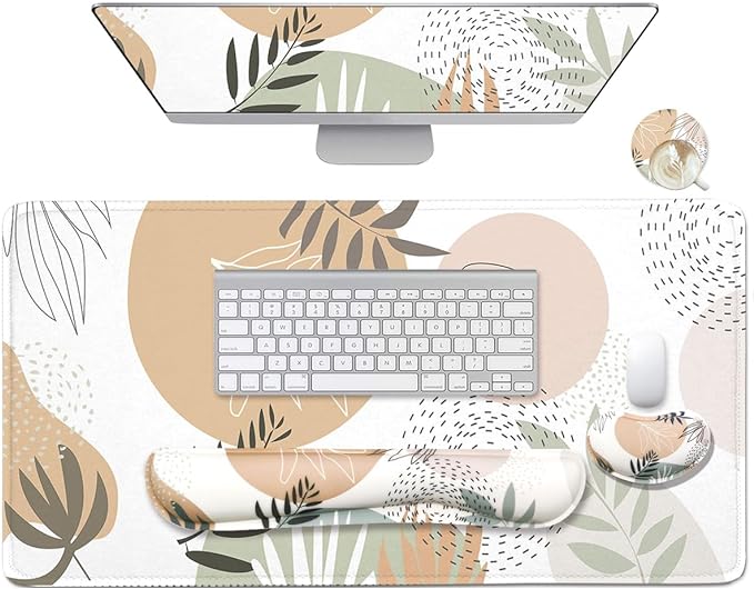 4-in-1 Large Mouse Pad, Keyboard Wrist Rest Pad & Wrist Support Mousepad Set by WBWEIRDBEAST