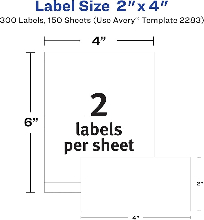 Avery Printable All-Purpose Removable Labels, Write or Print, 300 Customizable - Image 3
