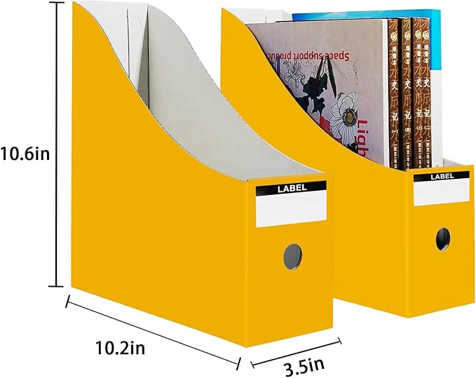 Limitliho Cardboard Magazine Holder, Sturdy Book Bins - Image 3