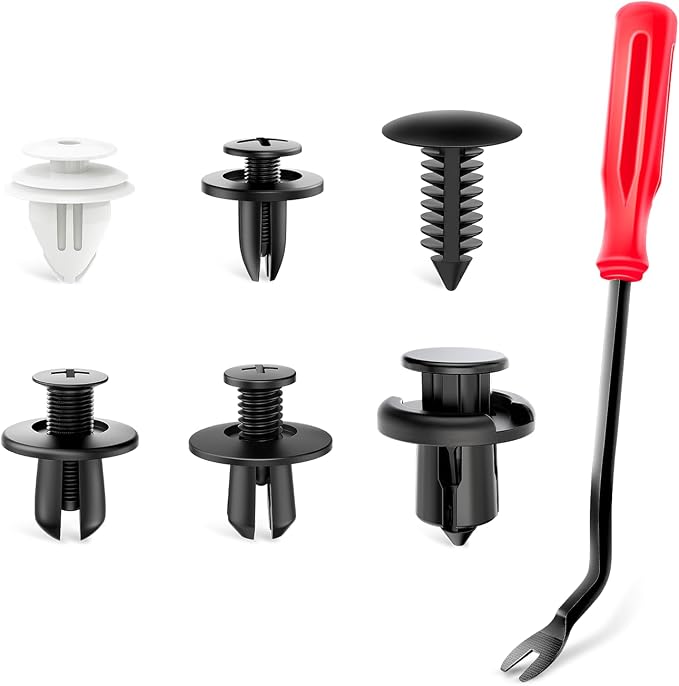 GOOACC 120PCS Car Bumper Push Retainer Clips & Nylon Fasteners Rivet Kit 6mm - Image 2