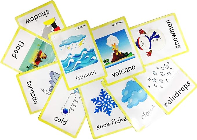 SANTSUN 24 Pcs Weather Flashcards Set - Image 3