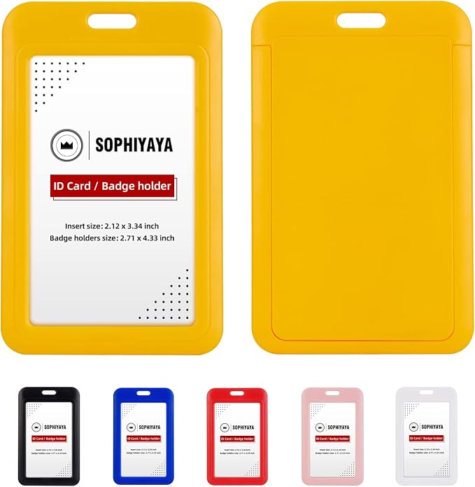 6 Pack Sliding ID Badge Holder by SOPHIYAYA