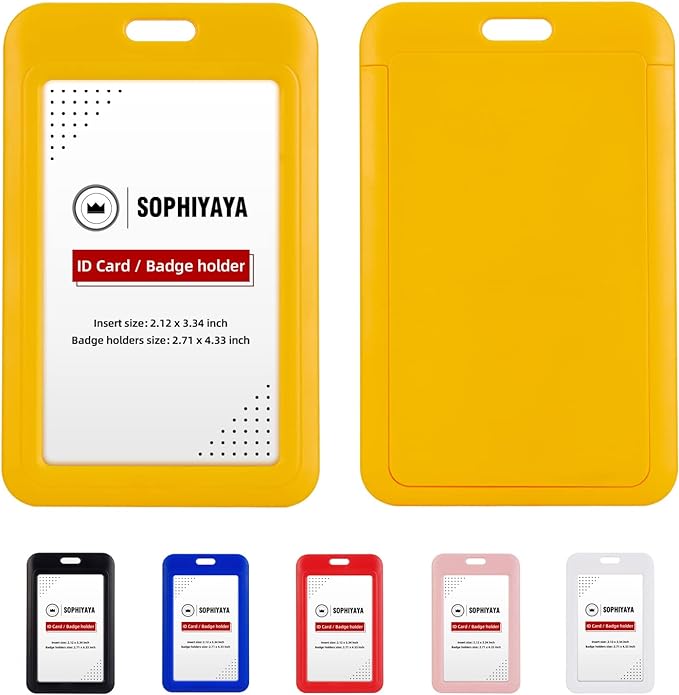 2 Pack Sliding ID Badge Holder by SOPHIYAYA