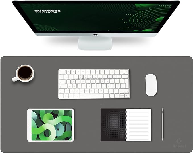 K KNODEL Large Office Leather Desk Mat, Mouse and Keyboard Pad, Computer and by K+KNODEL