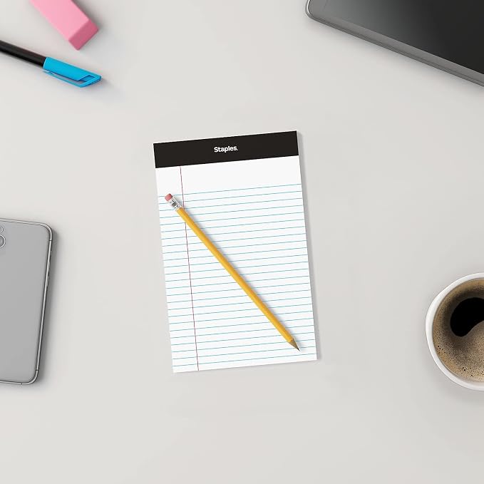 STAPLES Notepads, 5” x 8”, Narrow Ruled, 50 Sheets/Pad - Image 8