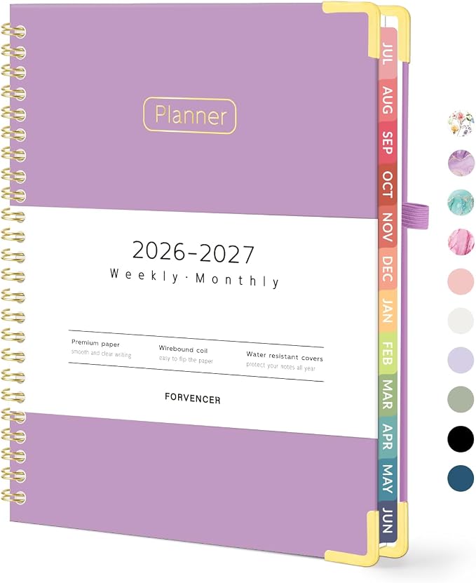 Forvencer Academic Planner 2026-2027, Hardcover Calendar Planner Weekly & by Forvencer