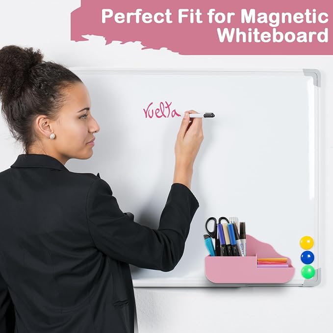 KITANIS Magnetic Pen Holder, 3 Compartments Magnetic Dry Erase Marker Holder - Image 5