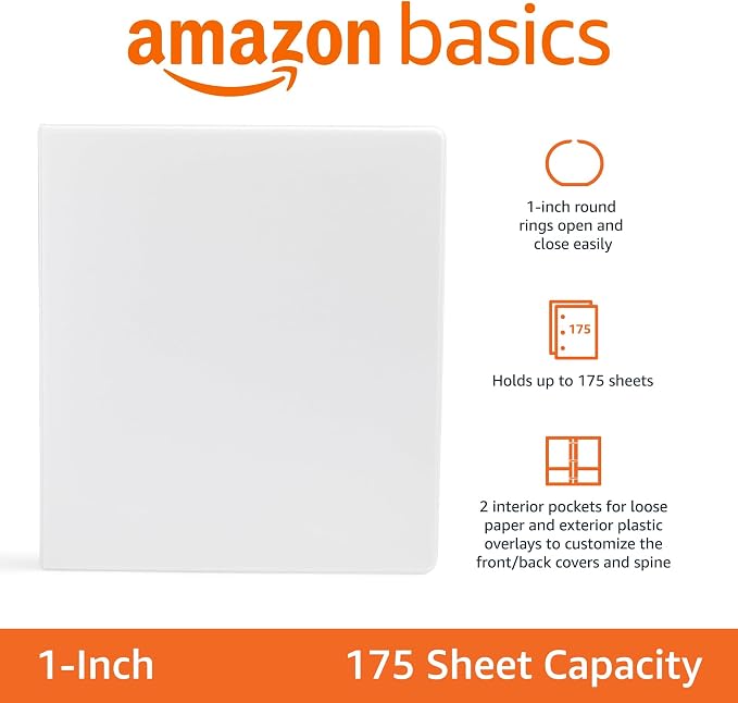 Amazon Basics 3-Ring Binder, Customizable, - Image 5