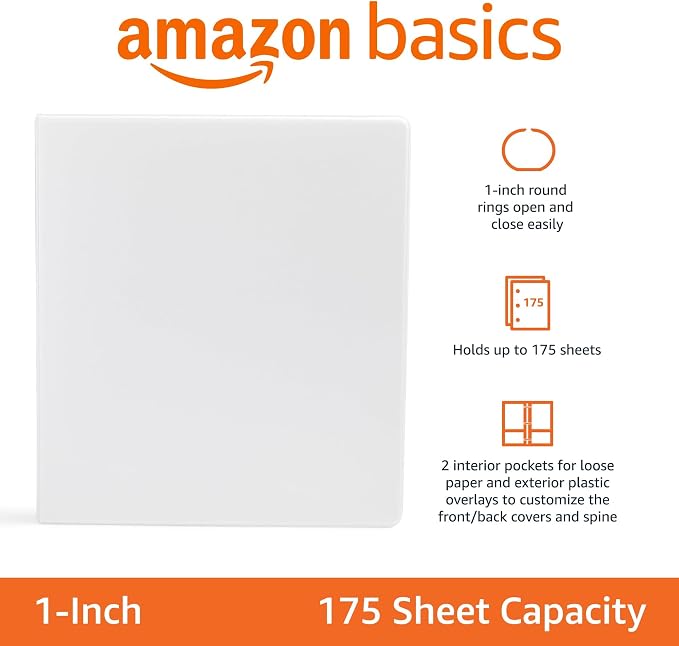 Amazon Basics 3-Ring Binder, Customizable, - Image 3