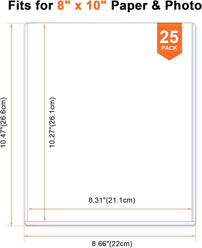 Ndsox 25 Pack 8" x 10" Rigid Print Protectors Clear Hard Plastic Sheet - Image 4