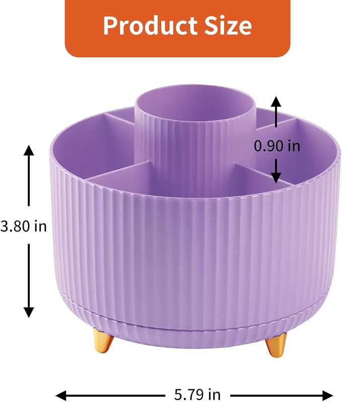 Desk Pencil Pen Holder, 5 Slots 360°Degree Rotating Pen Organizers - Image 7