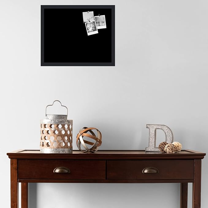PinPix 20x16 Inch Cork Bulletin Board. This Decorative Framed Pin Board Comes with Solid Black Design and a Satin Black Frame. Ideal for Home Office Decor or Message Board (PinPix-622)-DeskLoop Office