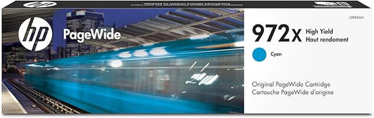 HP 972X PageWide High Yield Cyan Ink Cartridge for HP Printers| Works with Printer Series: PageWide Pro 452, 477, 552dw, 577 | L0R98AN-DeskLoop Office