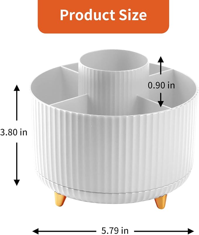 Desk Pencil Pen Holder, 5 Slots 360°Degree Rotating Pen Organizers - Image 7