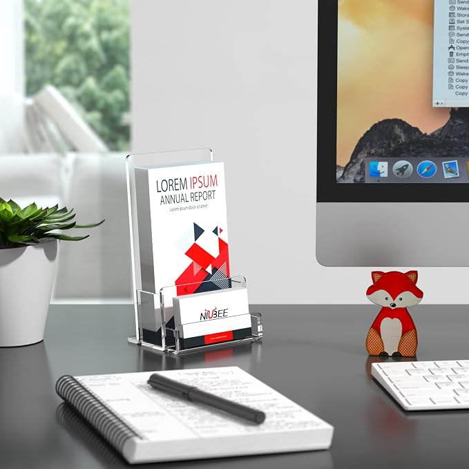 NIUBEE 2-Pack Acrylic Brochure Holder 4‘’, Plastic Flyer Display Stand - Image 7
