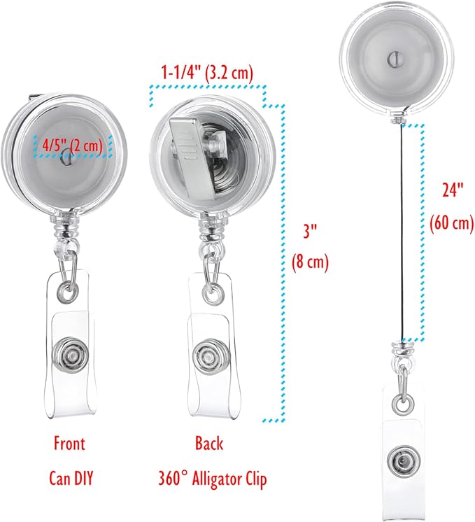 QREEL - 10 Pack - Retractable ID Name Badge Holder Reels - Image 6