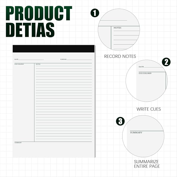 PerKoop 4 Pcs Writing Note Pads Notes System 8.5 x 11 Inches College Ruled - Image 4