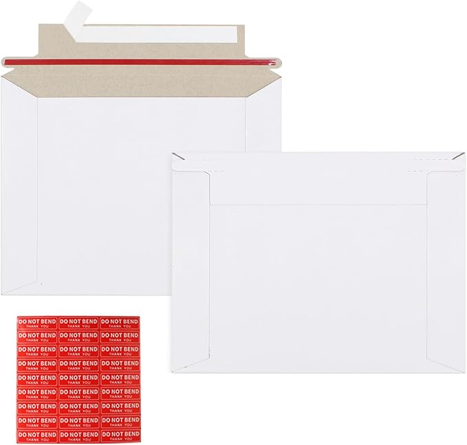 zmybcpack 100 Pack 6.5x4.5 inch Rigid Mailer Self Seal Photo Document Mailers by zmybcpack