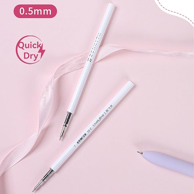 Gel Pens, 5Pcs 0.5mm Fine Point Pens With Smooth Wirting,Quick Dry Aesthetic Pens For Journaling, Ballpoint for Office School Supplies,Gifts for Women Men Student(Sugar)-DeskLoop Office