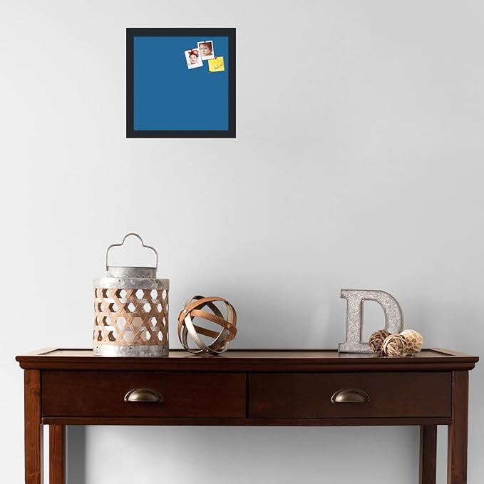 PinPix 12x12 Inch Cork Bulletin Board. This Decorative Framed Pin Board Comes with Navy Pastel Design and a Satin Black Frame. Ideal for Home Office Decor or Message Board (PinPix-1811)-DeskLoop Office