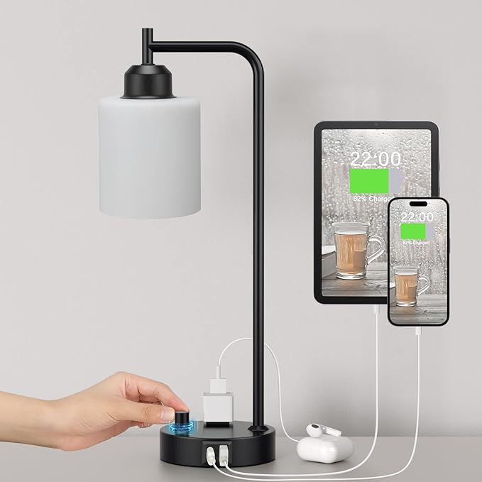 Industrial Bedroom Table Lamps for Bedside by Innqoo