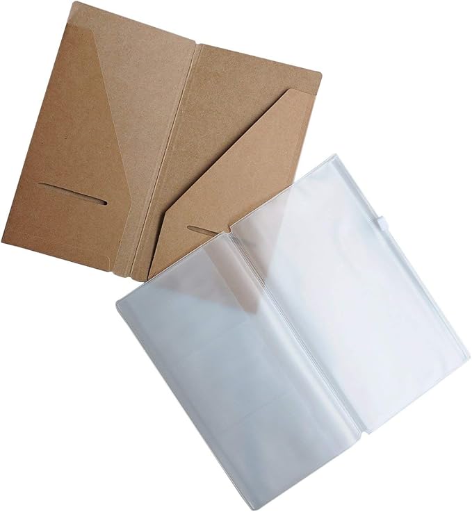 WANDERINGS Clear Zipper Case and Kraft Card Holder by Wanderings