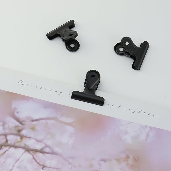 Xiaoyztan Mini Clips, 30mm Wide Metal Black Bulldog Clips Paper Clip Binder - Image 5