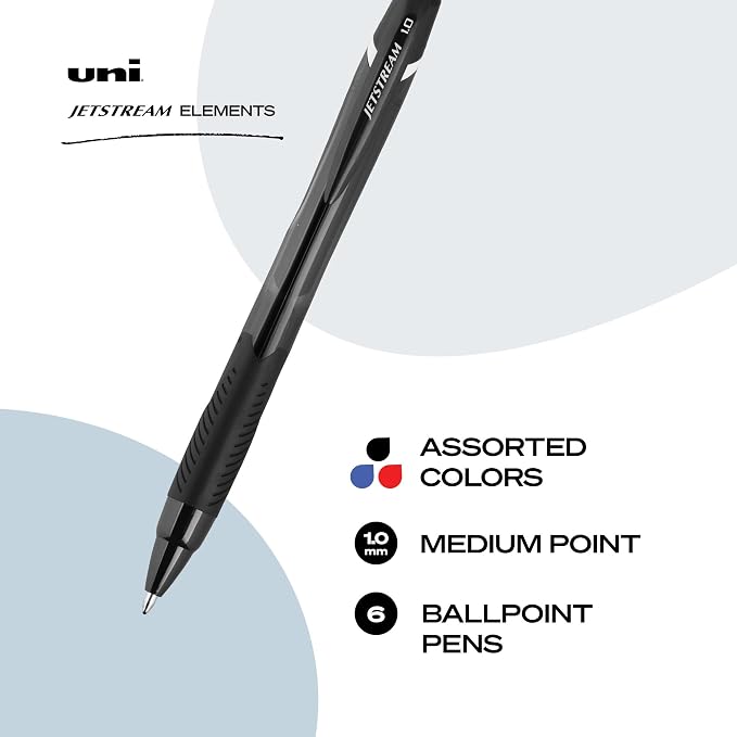 uniball Jetstream Elements Ballpoint Pens, Medium Point, 6 Pack - Image 5