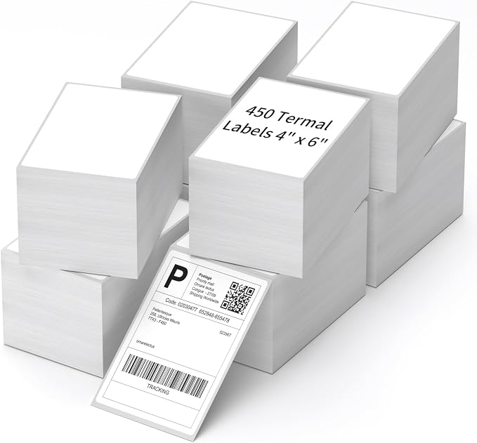 4" x 6" Fanfold Direct Thermal Labels, 2000 Per Stack, Elton Printers by NefLaca