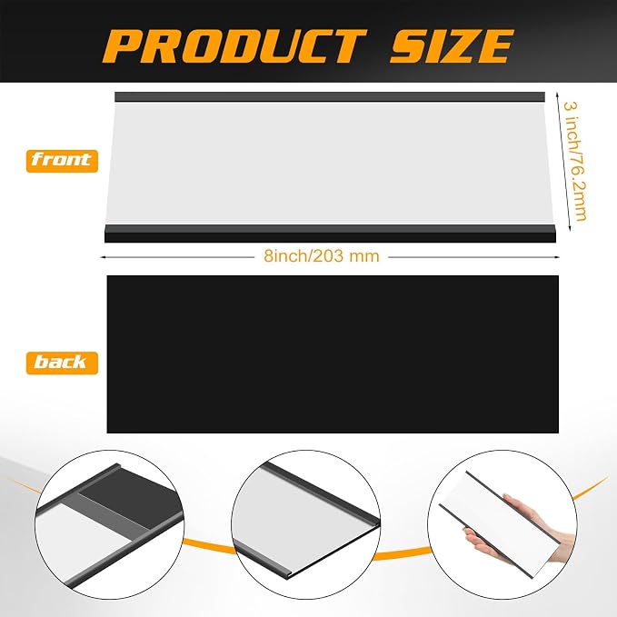 Gueevin 50 Pcs Magnetic C Channel Label Holders 3 x 8 Inch Label Holders Magnet - Image 3