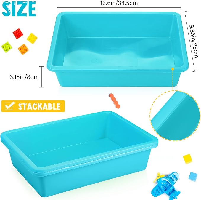 Kigley 22 Pcs Flat Storage Organizer Tray Bin Letter Size Paper Tray - Image 3