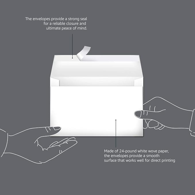 Amazon Basics A9 Blank Invitation Mailing Envelopes, Peel & Seal, No Licking - Image 5