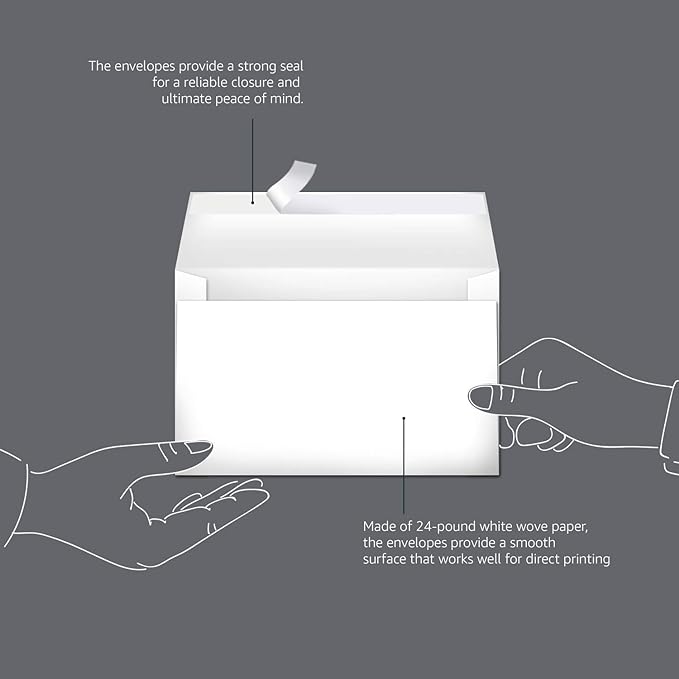 Amazon Basics A9 Blank Invitation Mailing Envelopes, Peel & Seal, No Licking - Image 5