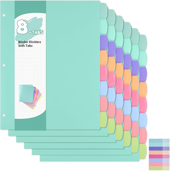 6 Sets of 48Pcs Binder Dividers by Prudiut
