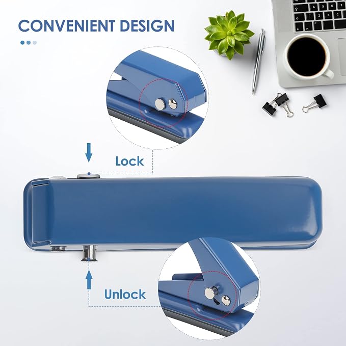 MROCO Single Hole Punch 1/4", 20 Sheet Punch Capacity, Non-Skid Base - Image 4