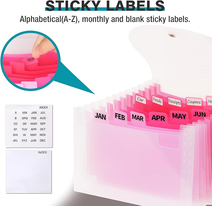 H4D Coupon Receipt Holder, 13 Pocket Accordion File Organizer, 7x4.5 Inches - Image 3