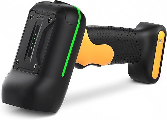 Inateck Industrial Barcode Scanner Bluetooth, 1D 2D QR Code Scanner Wireless with IP67 Waterproof and Dustproof, Handscanner with App & SDK, BCST-75-DeskLoop Office