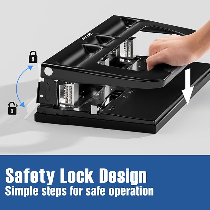 XOOL 3 Hole Punch, Heavy Duty Metal Hole Puncher - Image 6