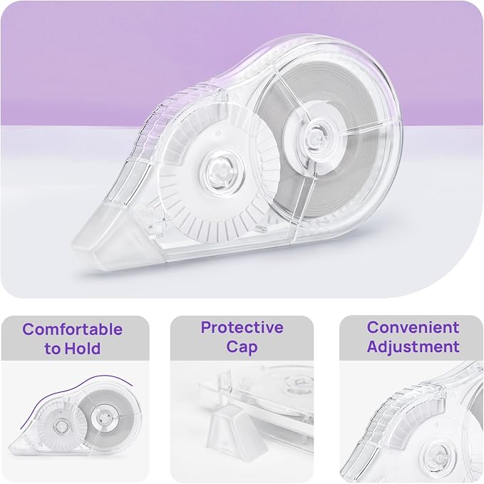4 Pcs Long-Lasting Correction Tape, 98.43 Ft White Wrong Out Tear-Resistant Bulk - Image 3