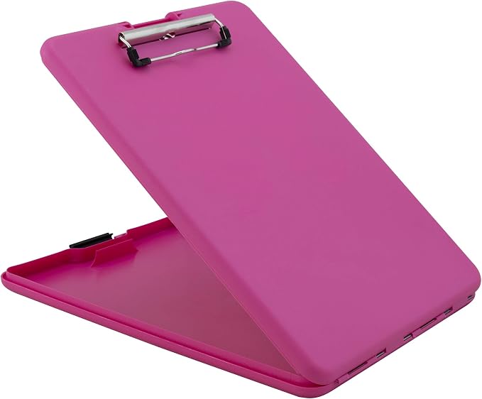 Saunders SlimMate Plastic Storage Clipboard Letter Size Pink, Assembled in USA - Image 4