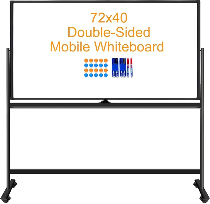 BSTPCOO Large Rolling Dry Erase Board 72 x 40, Double Sided Easel Whiteboard by BSTPCOO