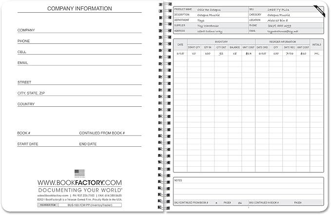 BookFactory Inventory Log Book/Small Business Inventory Tracker/Tracking - Image 2